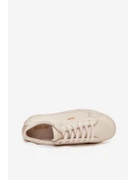 Dámské tenisky z ECO kůže Big Star – béžové/zlaté Dámské tenisky z ECO kůže Big Star – béžové/zlaté