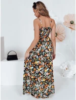 maxi šaty černé s květinami model 21990235 - Dstreet maxi šaty černé s květinami model 21990235 - Dstreet