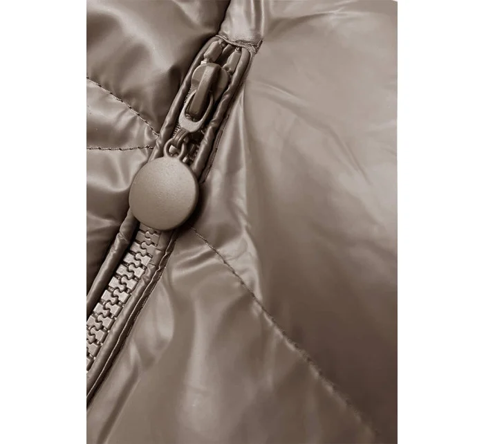 Krátká zimní bunda v barvě cappuccino s kapucí model 21246227 - J.STYLE