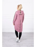 Mikina se zipem na zádech tmavě růžová