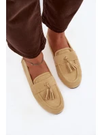 Dámské mokasíny ploché s třásněmi Žluté model 21919055 - Boto