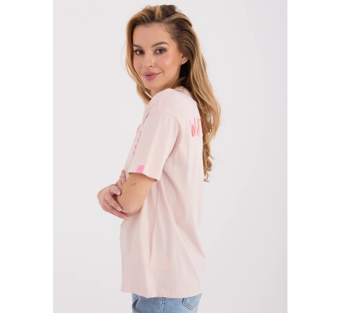 T shirt model 21795579 jasny różowy - FPrice T shirt model 21795579 jasny różowy - FPrice