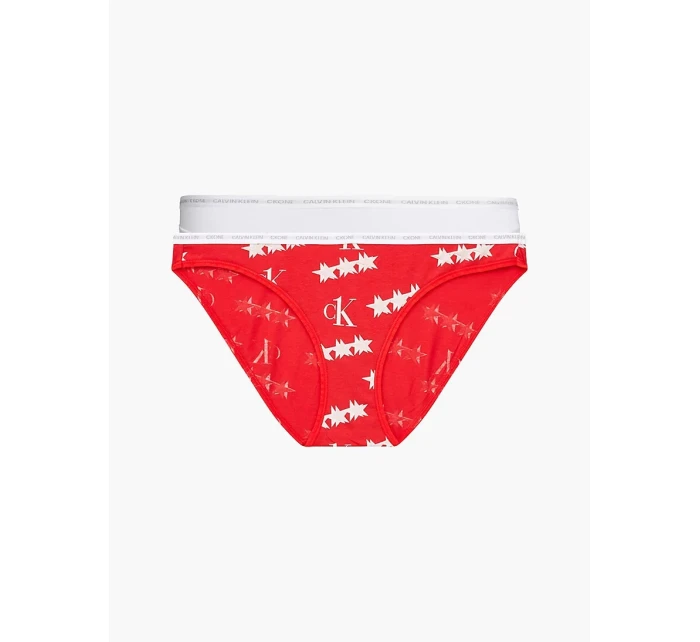 Dámské kalhotky 000QD3789E - W5H - Červená, bílá - Calvin Klein