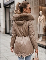 Dámská zimní bunda parka béžová Dstreet model 21971002 - FashionStreet Dámská zimní bunda parka béžová Dstreet model 21971002 - FashionStreet