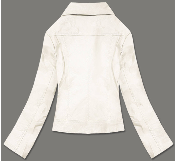 Bílá dámská bunda ramoneska (BN-20025-77)