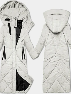 Dámská zimní bunda pod kolena J Style ecru (5M3232-281)