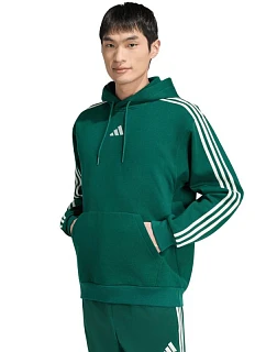 Bluza męska adidas Essentials 3-Stripes Fleece Hoodie zielona KZ1413 pánské