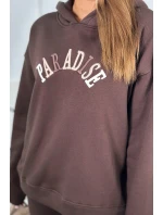 Bavlněná souprava s vyšívaným nápisem Paradise zelený Bavlněná souprava s vyšívaným nápisem Paradise zelený