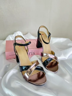 Eko Kožené Sandály Na Podpatku Sloupku Černé model 21666847 - Boto