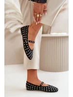 Zdobené baleríny s páskem eko černé model 21670629 - Boto