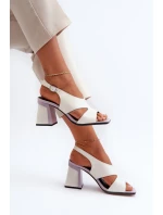 Dámské sandály na vysokém podpatku bílé D&A Dámské sandály na vysokém podpatku bílé D&A