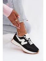 Dámské sportovní boty na platformě – černé Janelora