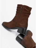 Moderní kotníčkové boty dámské hnědé Obcas Moderní kotníčkové boty dámské hnědé Obcas