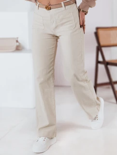 Dámské manšestrové kalhoty WELVIA light beige FashionStreet UY2302