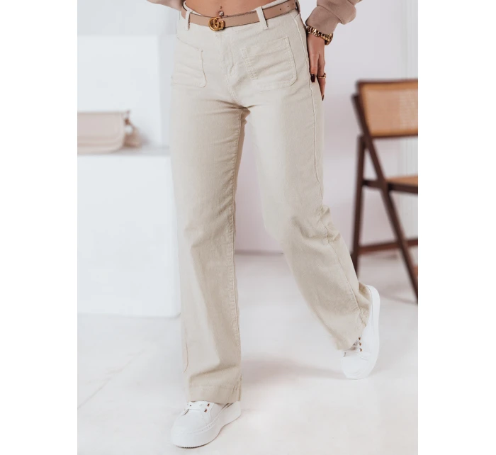 Dámské manšestrové kalhoty WELVIA light beige FashionStreet UY2302