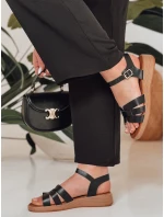 Dámské sandály na nízkém podpatku SANTORIA černé FashionStreet ZY0835