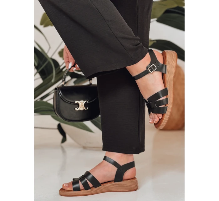 Dámské sandály na nízkém podpatku SANTORIA černé FashionStreet ZY0835