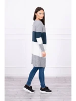 Šedý + tmavý džínový pruhovaný svetr Šedý + tmavý džínový pruhovaný svetr