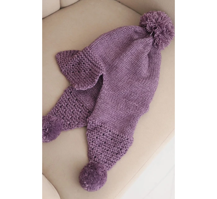 Dámská zimní čepice s kšiltem a fialová model 21783031 - K-Fashion Dámská zimní čepice s kšiltem a fialová model 21783031 - K-Fashion