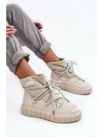 Ocieplené sněžné boty s džetami GOE MM2N4081 bežové