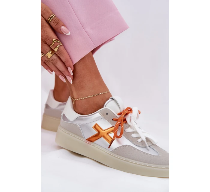 Nízké Dámské Sportovní Boty Stříbrné model 21685917 - Boto Nízké Dámské Sportovní Boty Stříbrné model 21685917 - Boto