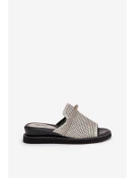 Dámské sandály na klínu s ozdobným páskem stříbrné Teriwes Dámské sandály na klínu s ozdobným páskem stříbrné Teriwes