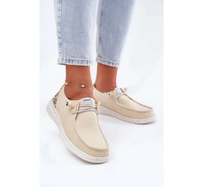 Lehké Dámské Polobotky Béžové model 21694797 - VINCEZA Lehké Dámské Polobotky Béžové model 21694797 - VINCEZA