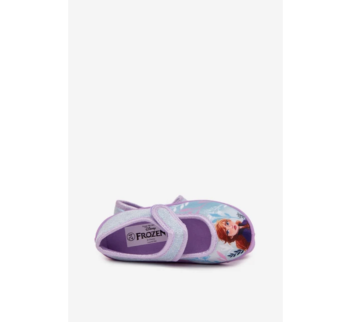 Balerínky Dětské Pantofle Zapínací Na Suchý Zip Ledové království Modré Olivessa