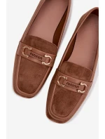 Dámské mokasíny s ozdobným Hnědé model 21997943 - Boto Dámské mokasíny s ozdobným Hnědé model 21997943 - Boto