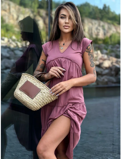 Sukienka TW SK model 18799014 ciemny różowy - FPrice Sukienka TW SK model 18799014 ciemny różowy - FPrice