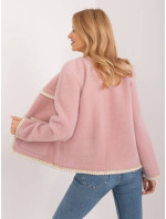 Krátká vlněná bunda ve špinavě růžové barvě (50220)