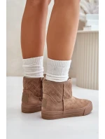 Sněhové boty na zip zateplené kožešinou Big Star model 21675203 Béžové - Big Star Shoes Sněhové boty na zip zateplené kožešinou Big Star model 21675203 Béžové - Big Star Shoes