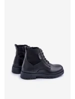 Kožené Zateplené Kotníkové Boty Pánské Big Star model 21675410 Černé - Big Star Shoes Kožené Zateplené Kotníkové Boty Pánské Big Star model 21675410 Černé - Big Star Shoes