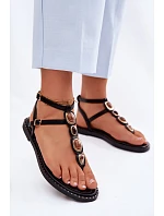 Dámské žabky s podrážkou s ozdobami Černé model 22111447 - Boto