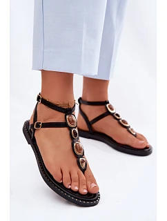 Dámské žabky s podrážkou s ozdobami Černé model 22111447 - Boto