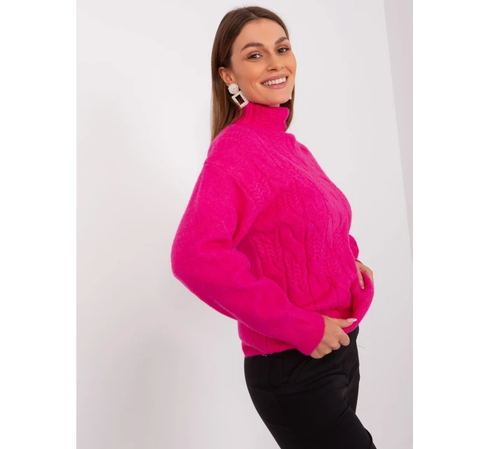 Sweter AT SW model 21326969 fuksjowy - FPrice Sweter AT SW model 21326969 fuksjowy - FPrice