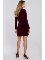 Sametové šaty vínové model 18003082 - Moe