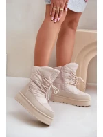 Sněhule na platformě na zip Big Star OO274885 Béžové