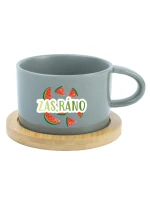 Personalizovaný keramický hrníček Makronka s ovocem a textem 