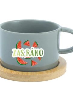 Personalizovaný keramický hrníček Makronka s ovocem a textem 