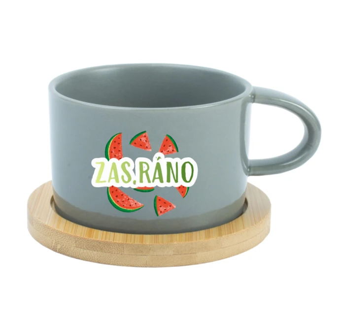 Personalizovaný keramický hrníček Makronka s ovocem a textem 