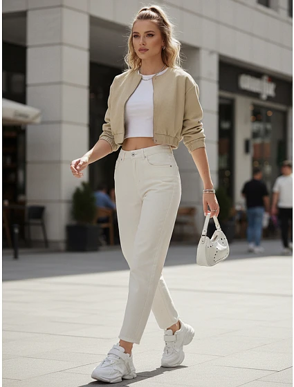 Dámské džíny model 22123866 krémové - FashionStreet