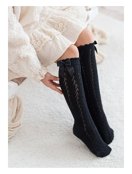 Ažurové dětské podkolenky s mašlí model 22121946 - Milena