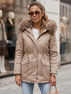 Dámská zimní bunda parka béžová Dstreet model 21971002 - FashionStreet
