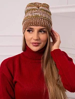 Čepice s fleecem Patrycja K254 khaki+camel