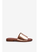 Dámské sandály z ekokože na ploché podrážce zlaté Maliha Dámské sandály z ekokože na ploché podrážce zlaté Maliha