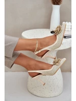 Pletené Lodičky S Odkrytou Patou Béžové Lanithra