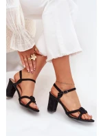 Dámské sandály na podpatku černé Mavira Dámské sandály na podpatku černé Mavira