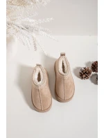 Dětské sněhule s výšivkou béžové Prina Dětské sněhule s výšivkou béžové Prina