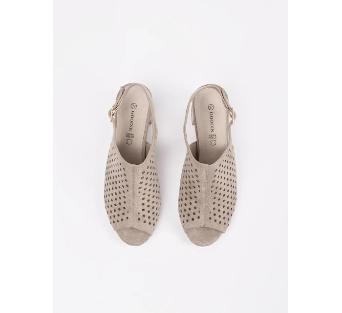 Pohodlné hnědé  sandály dámské na širokém podpatku